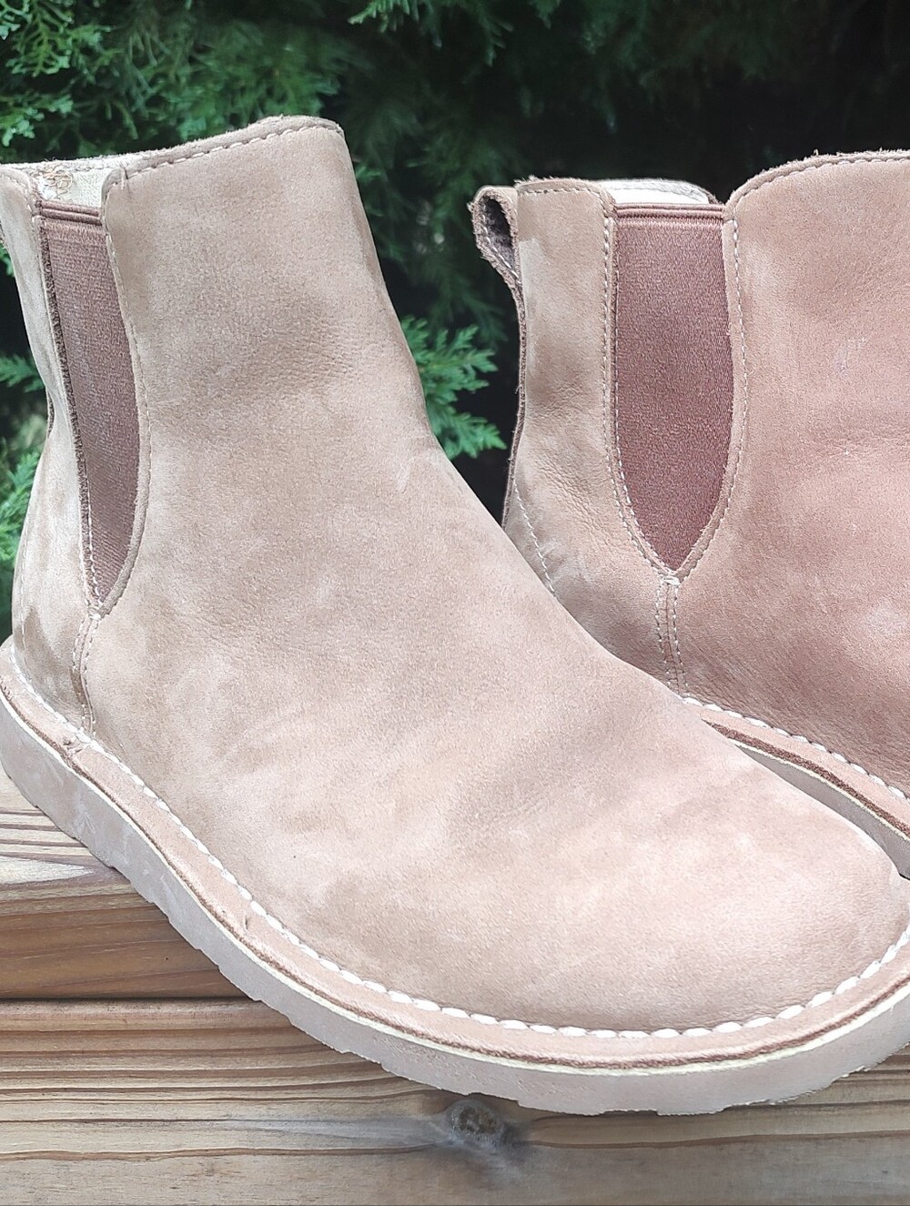 L.L. Bean Stonington Chelsea Boots Womens Brown Suede Leather Pull On Sz 11 M